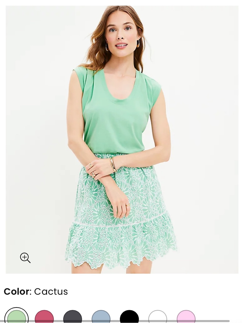 LOFT Teal Scoop Neck Tee